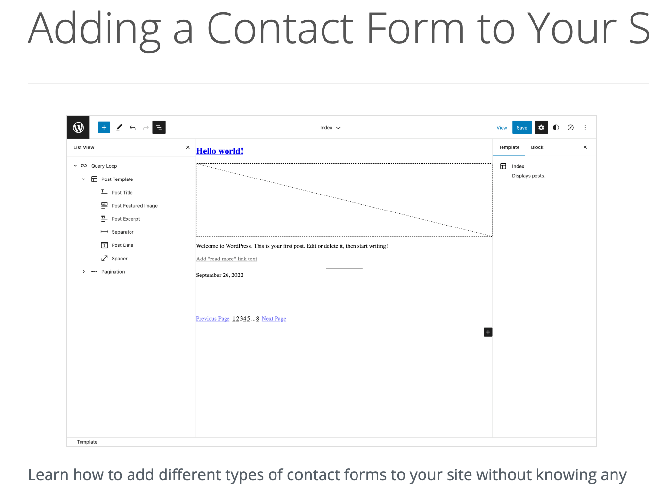 Adding-a-Contact-Form-to-Your-Site-learn-wordpress