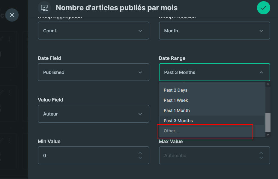 Insights : of to set custom range in a time series · directus directus ...