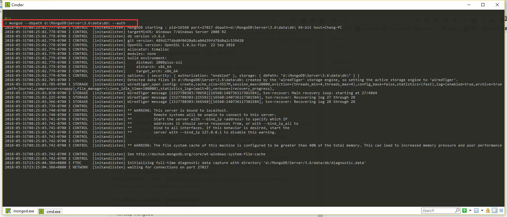 MongoDB学习日志_002.配置帐号密码，强制帐号密码登录 · Issue #2 · ChangLCS/tips · GitHub