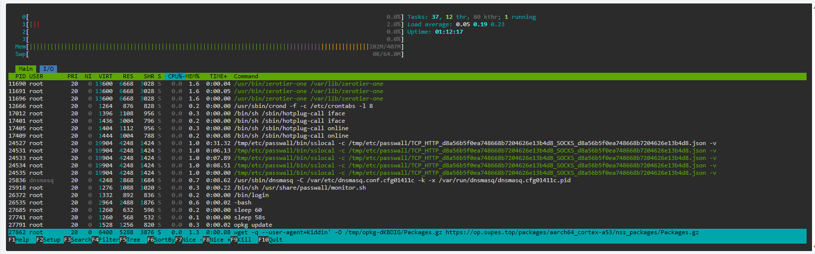 反复触发opkg update bytemeta
