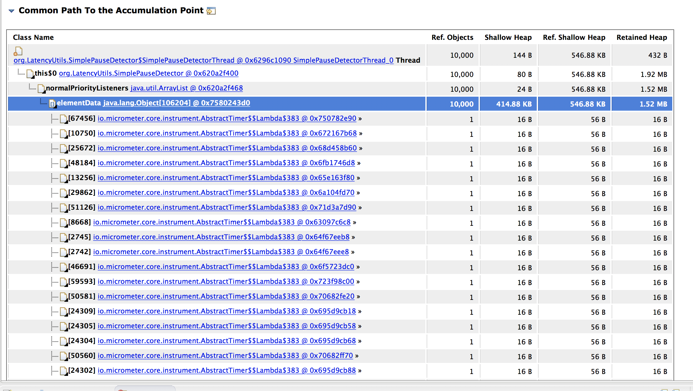 Memory leak in histos in Timers · Issue 770 · micrometermetrics