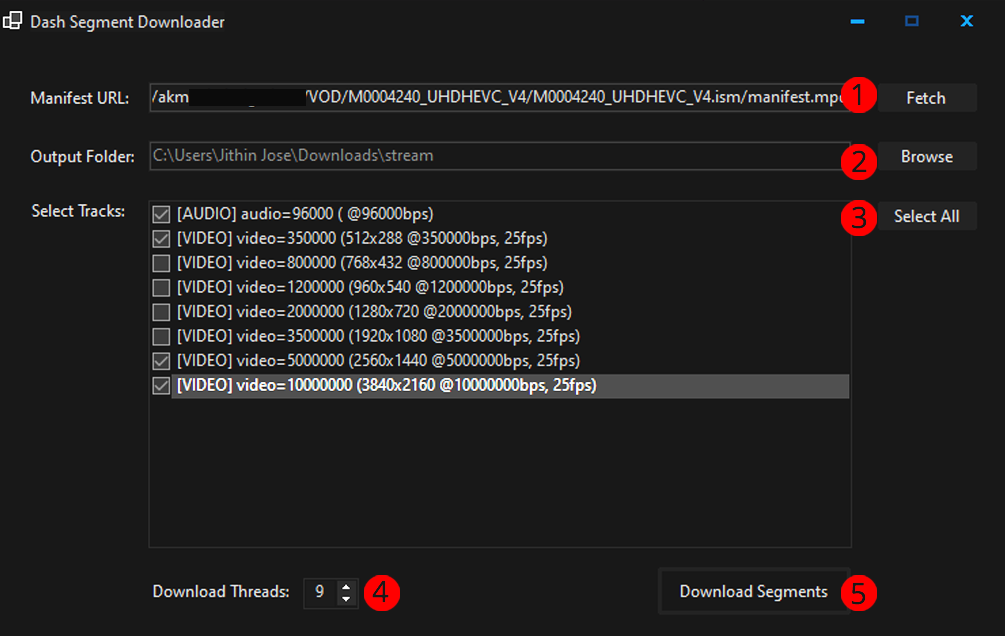 GitHub developerjithinj/DashSegmentDownloader C app to download