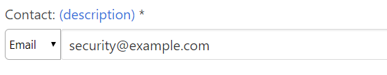 Dropdown to the left of inputbox, with "Email" selected