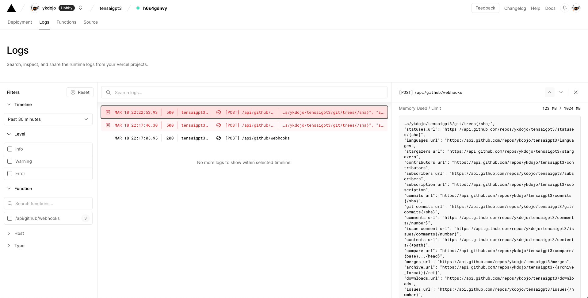 Is there a way to view the entire log? · vercel community · Discussion ...
