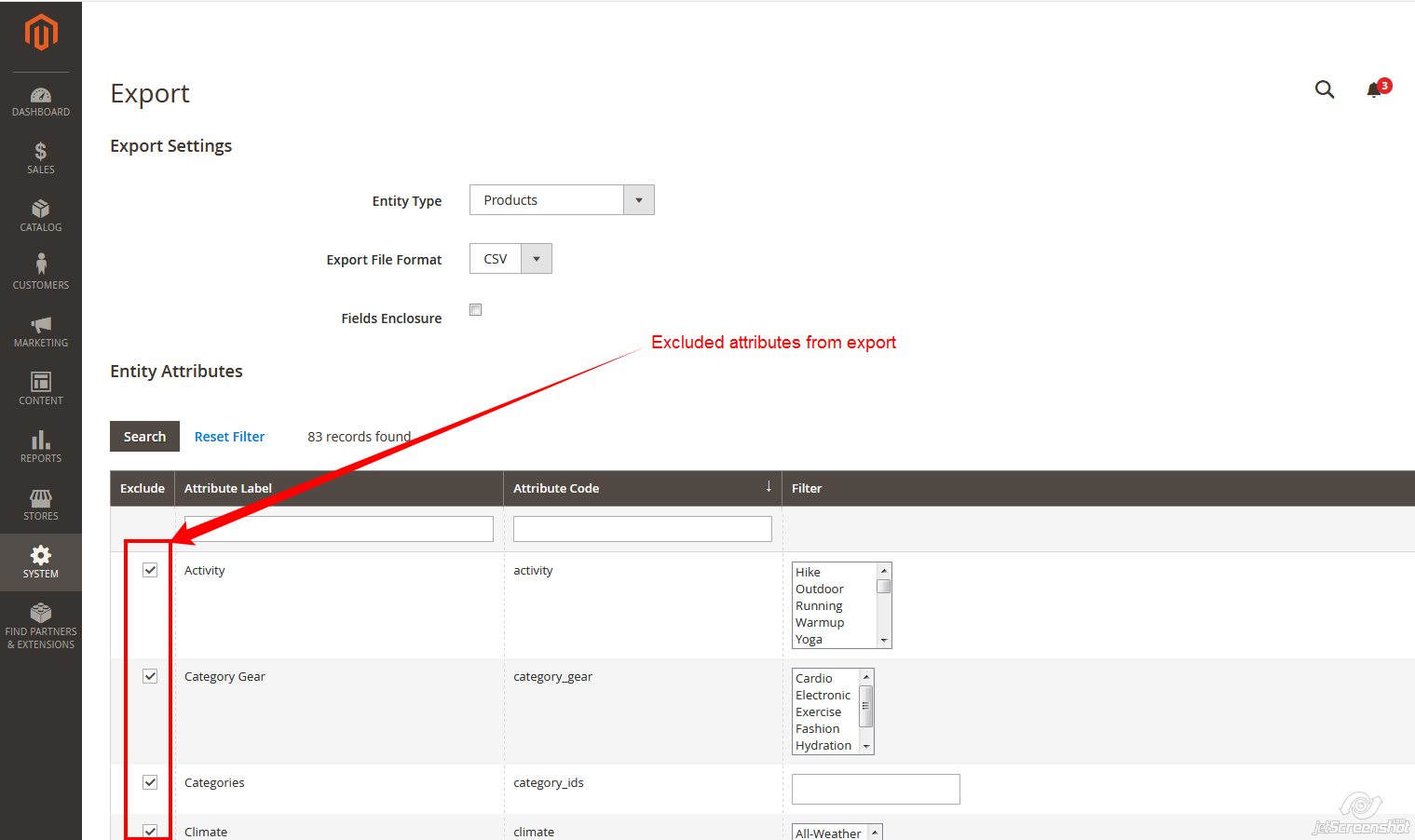 Excluded attributes exported in CSV File · Issue #20398 · magento ...