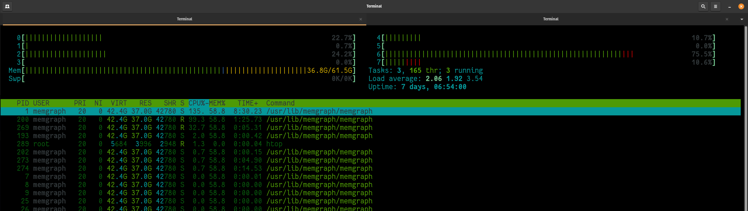 Memgraph freezes when processing transform, CPUs all @ 100 · Issue #865 ...