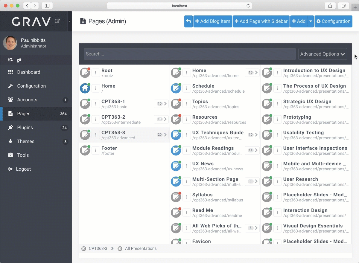 Grav 1.7 RC.6 Flex Pages UI search filter interface issue · Issue #1830 ...