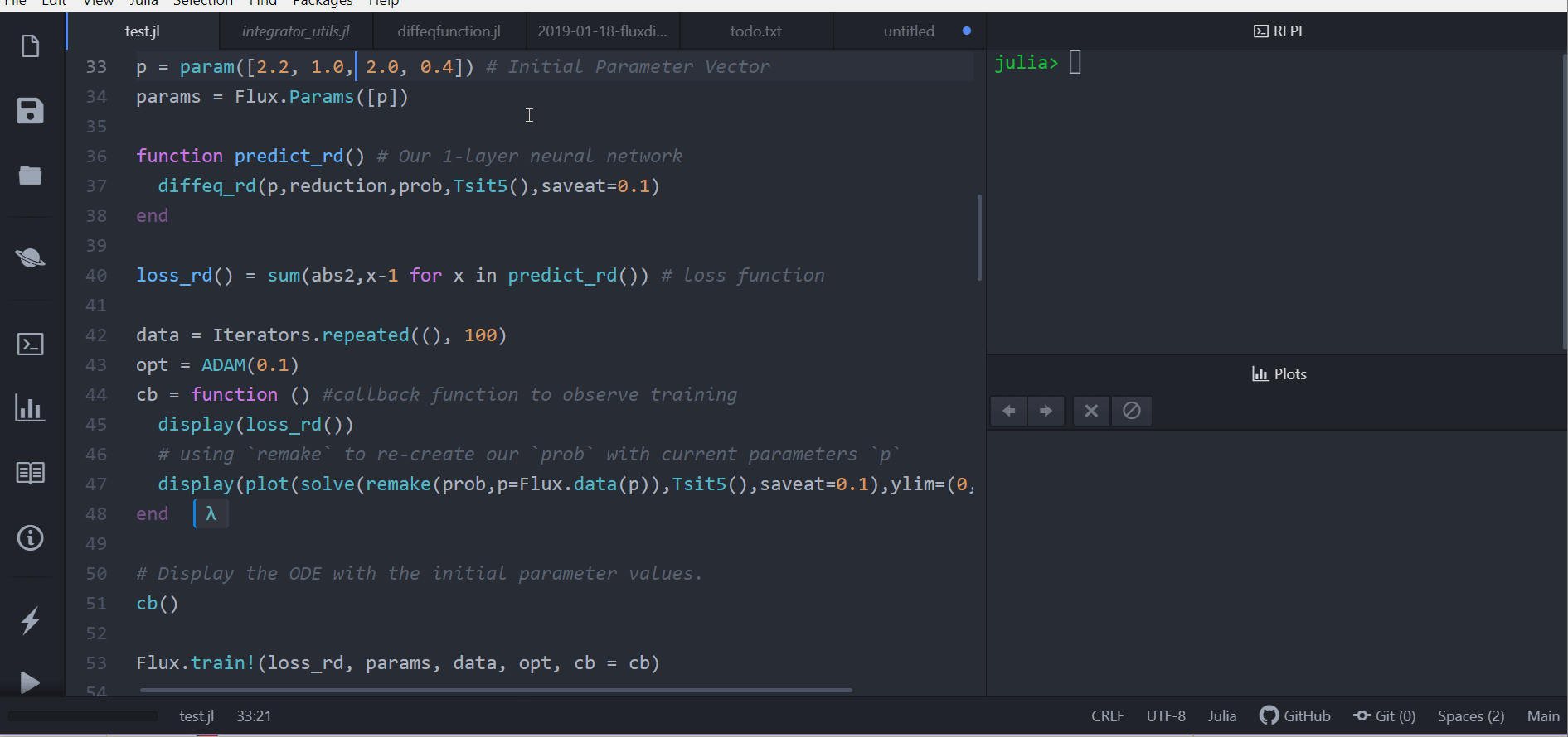 Flux ODE Training Animation