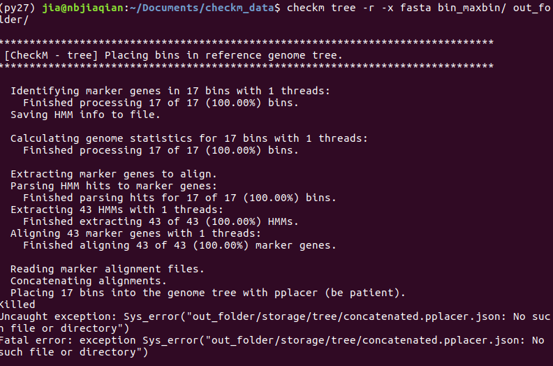 checkm tree issue · Issue #141 · Ecogenomics/CheckM · GitHub