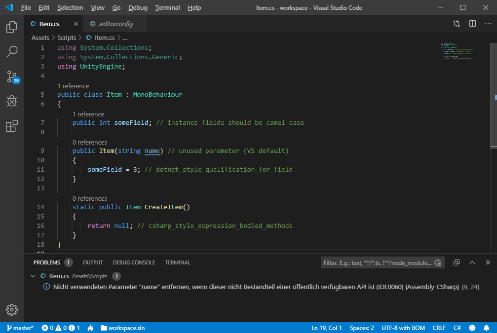 No quick fixes shown when editorconfig is not in project root folder ...
