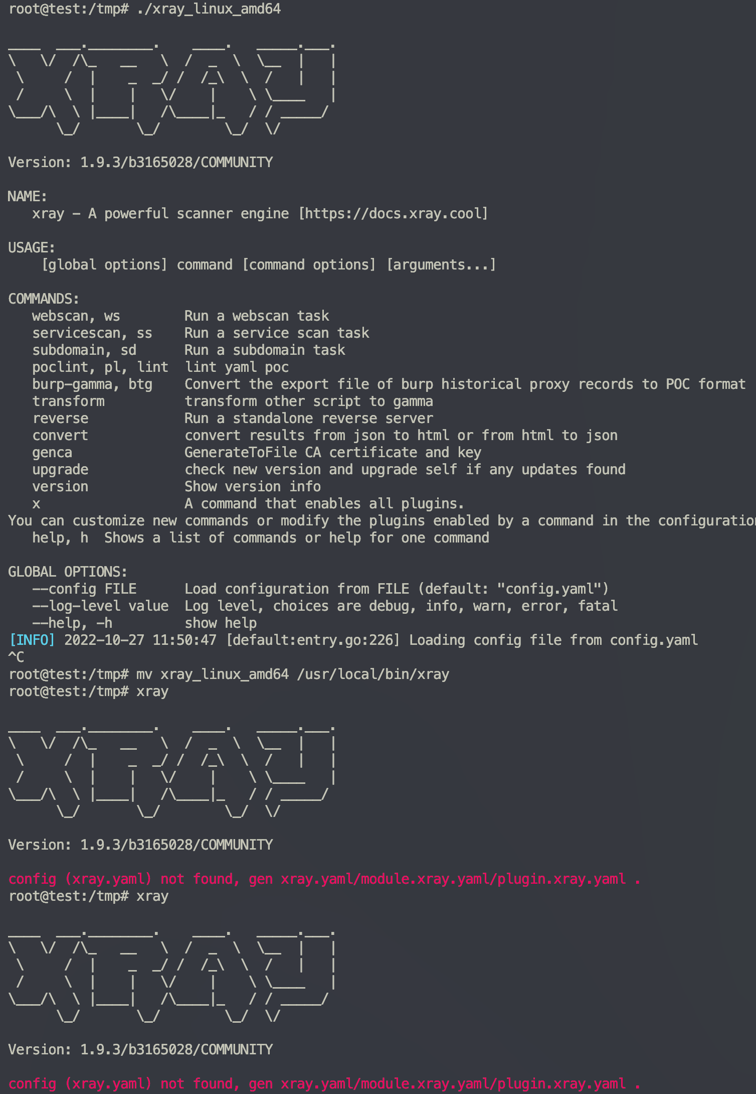 1.9.3 加载配置文件存在问题 · Issue #1681 · chaitin/xray · GitHub