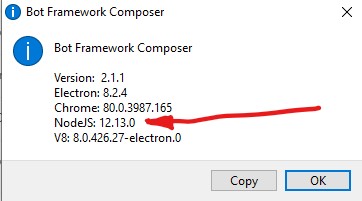 Node version display on Help>About does not reflect installed node ...