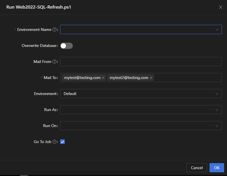 Scheduling automation script with string array not allowing entry