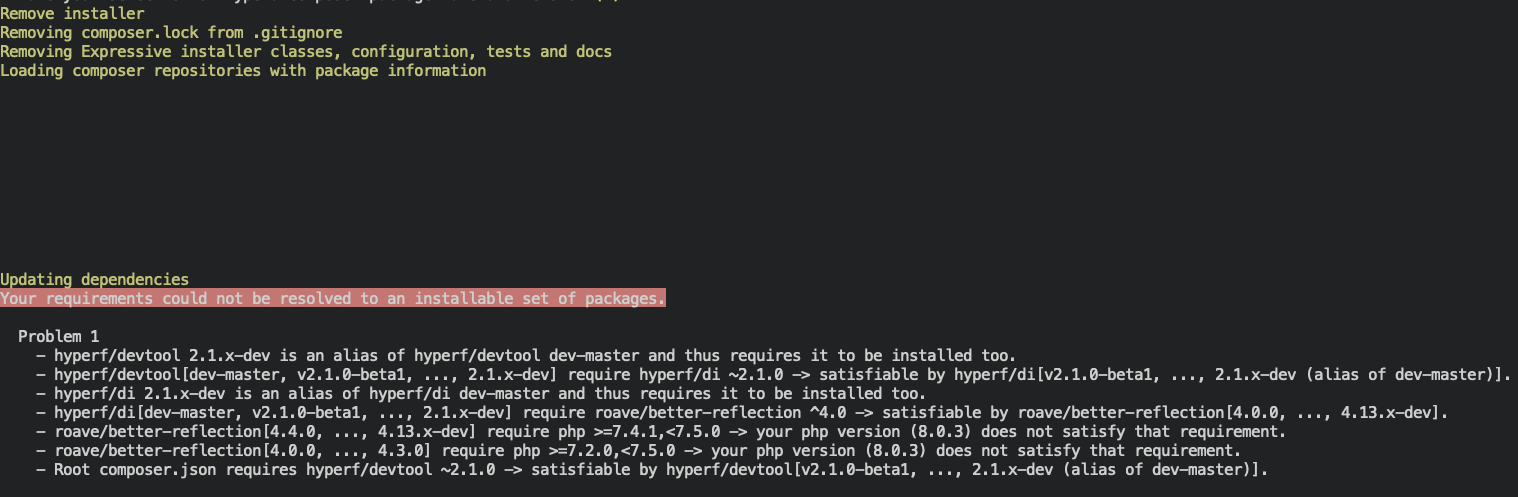 composer create-project报错 · Issue #62 · hyperf/hyperf-skeleton · GitHub