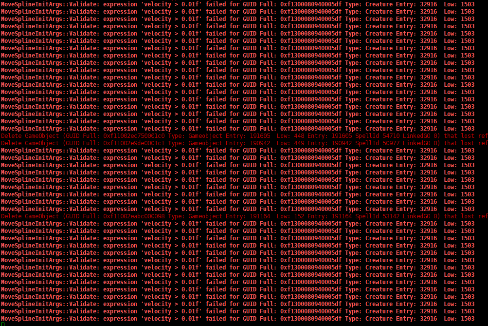 Console error spam · Issue #11715 · azerothcore/azerothcore-wotlk · GitHub