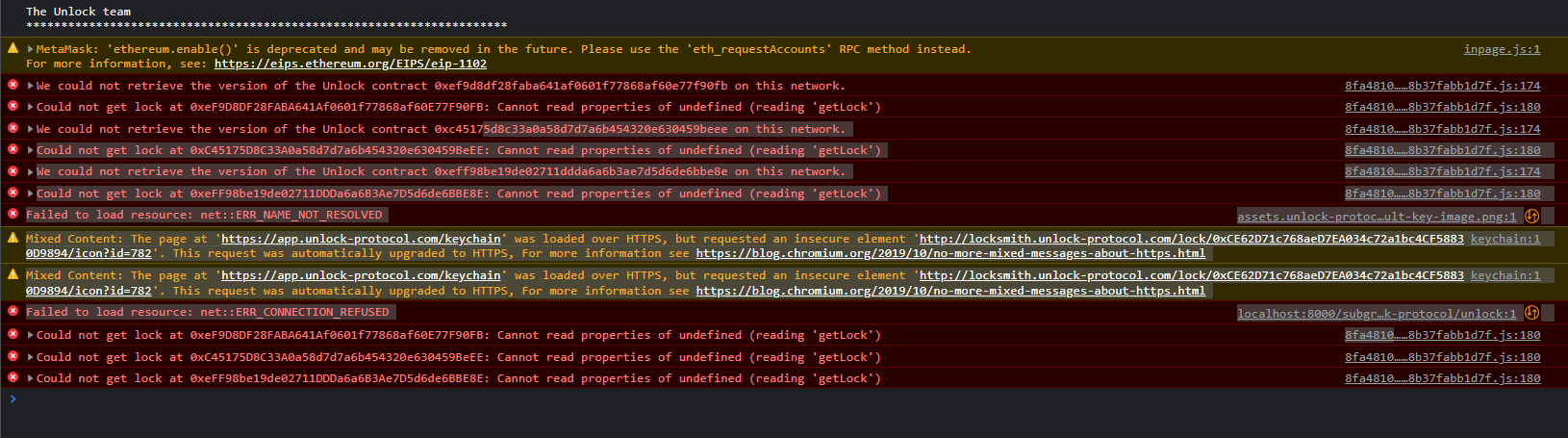 Confirmed Locks not showing on the Dashboard from Goerli · Issue #9453 ...
