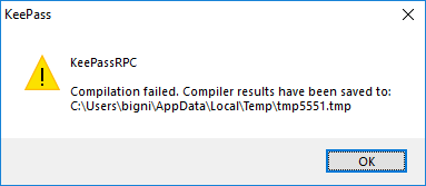 KeePassRPC.plgx incompatible message with KeePass 2.41 on Windows 10 ...
