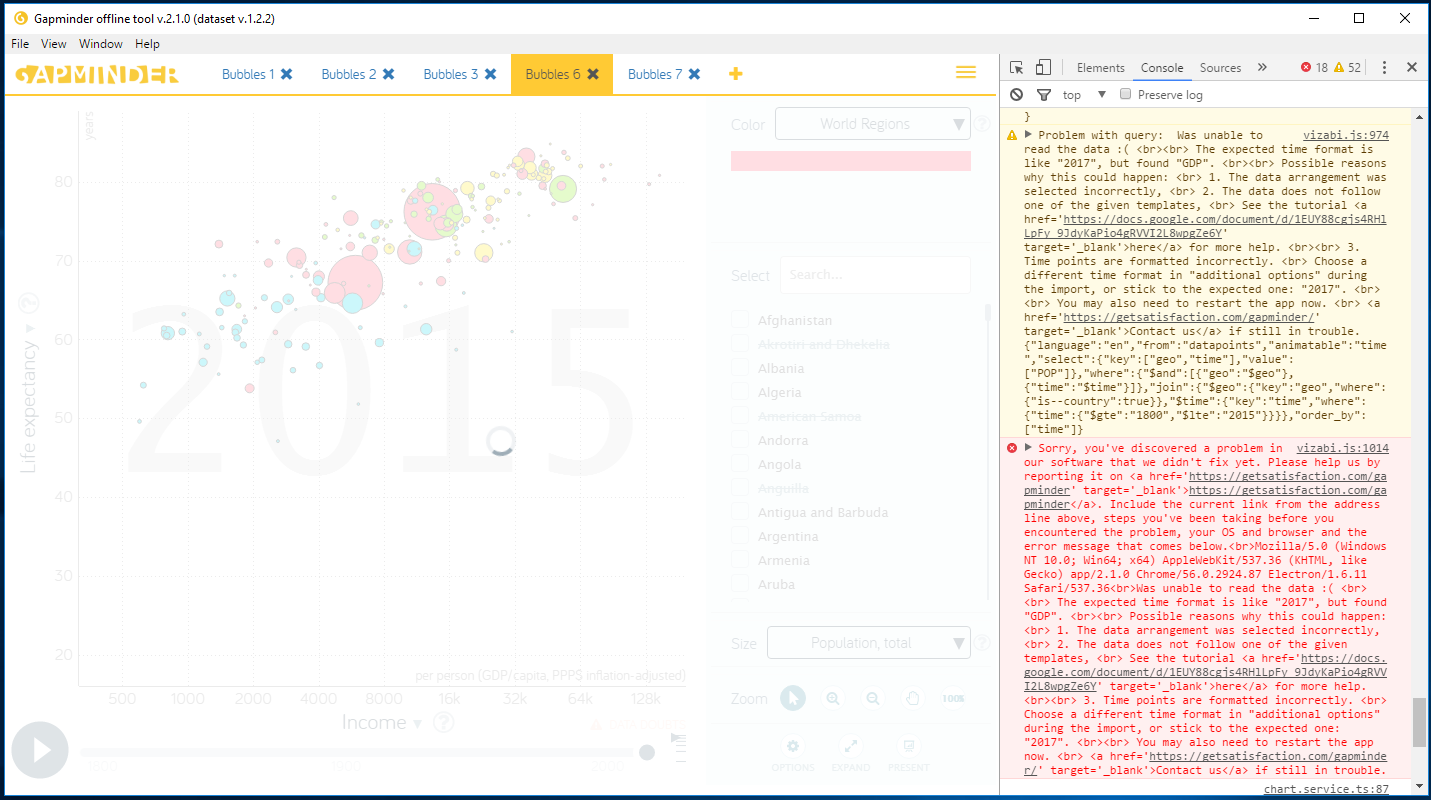 Sometimes error message while parse CSV not shown and new chart can't ...