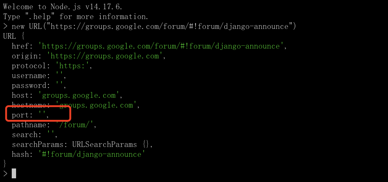 [bug] new URL(s) not parse to port, not is '',default https to 443 ...