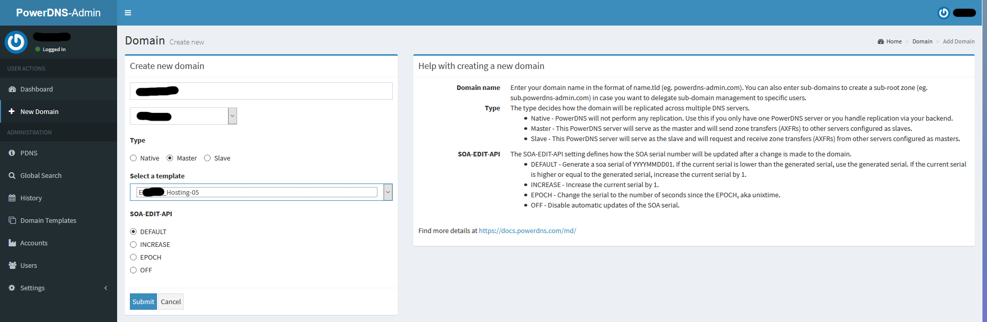 New domain doesn't apply the template · Issue #775 · PowerDNS-Admin ...