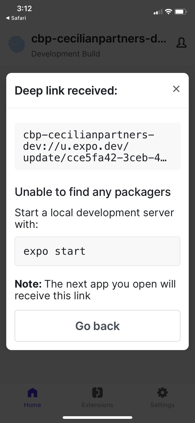 Expo Dev Client update link containing null in url when changing App Scheme  · Issue #19293 · expo/expo