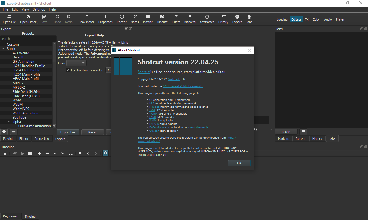Export Markers as Chapters creates a empty file · Issue #1281 ...