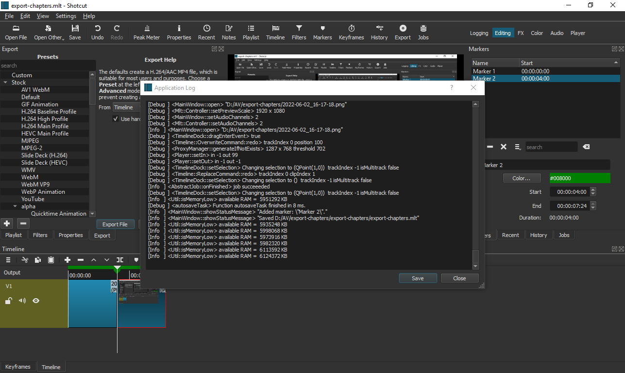 Export Markers as Chapters creates a empty file · Issue #1281 ...