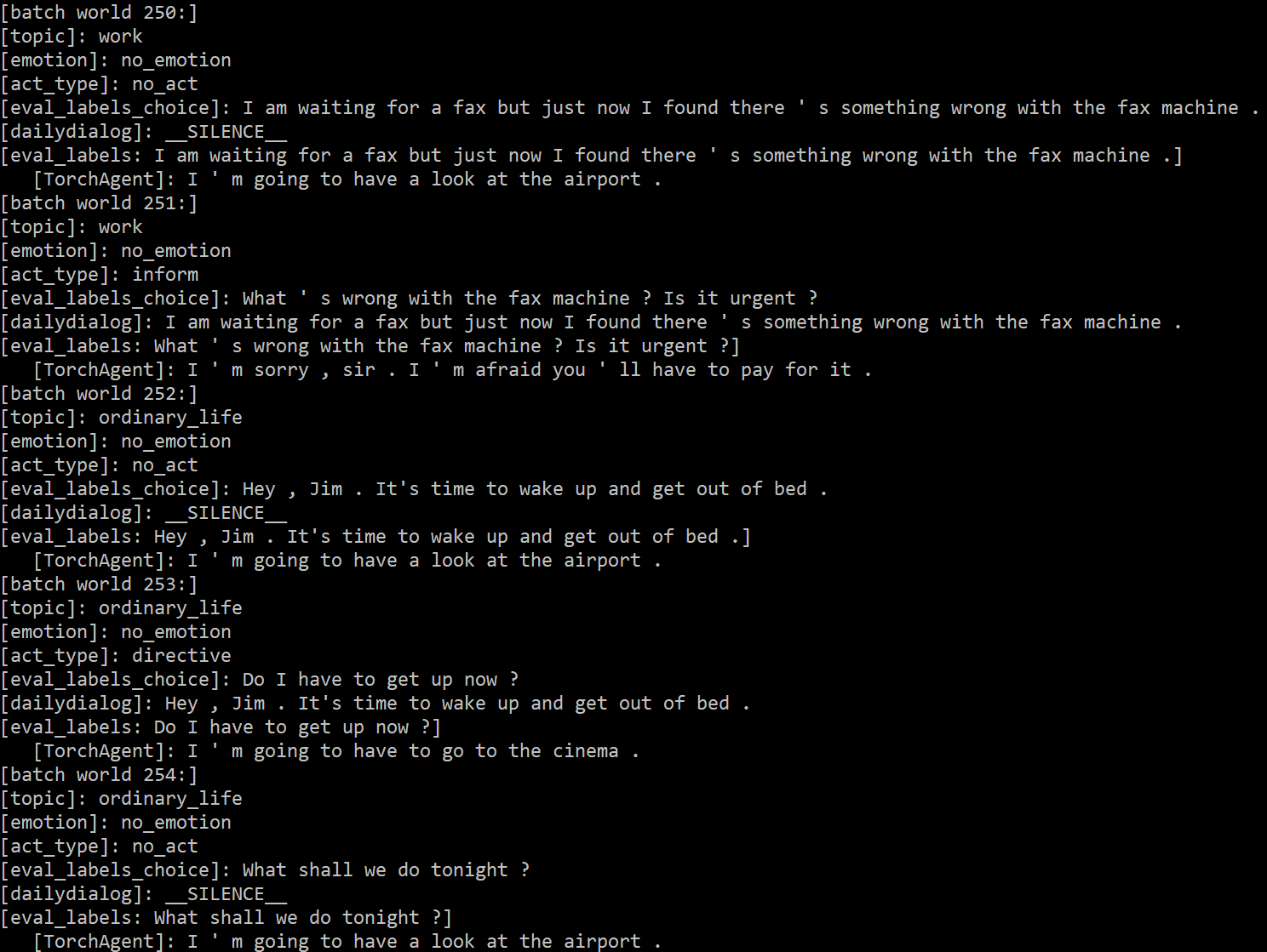 DailyDialog examples containing __SILENCE__ tokens · Issue #1659 ...