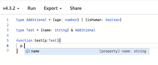 Type information lost when combining intersection type with union type ...