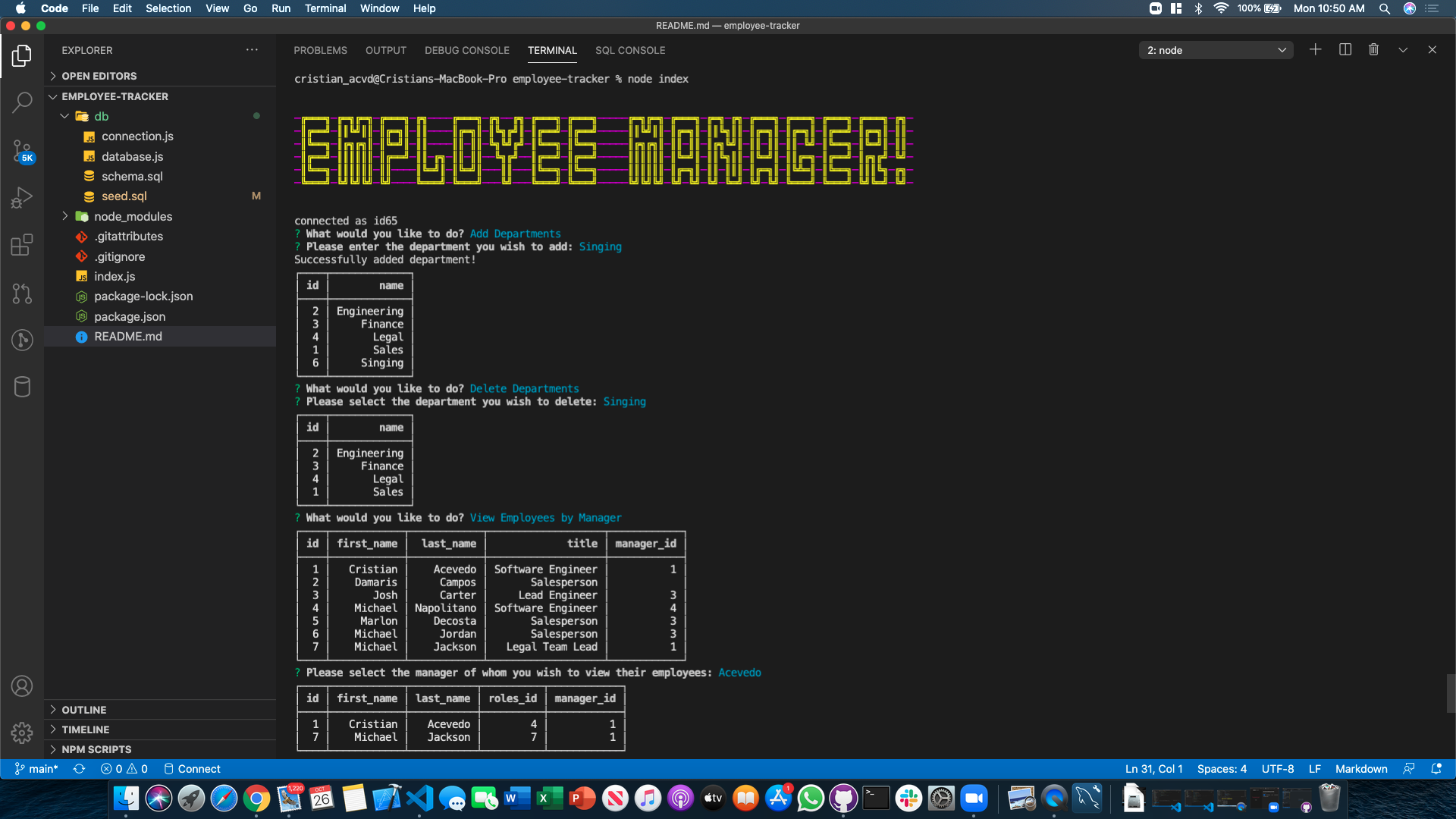 GitHub - cacevedo2011/employee-tracker