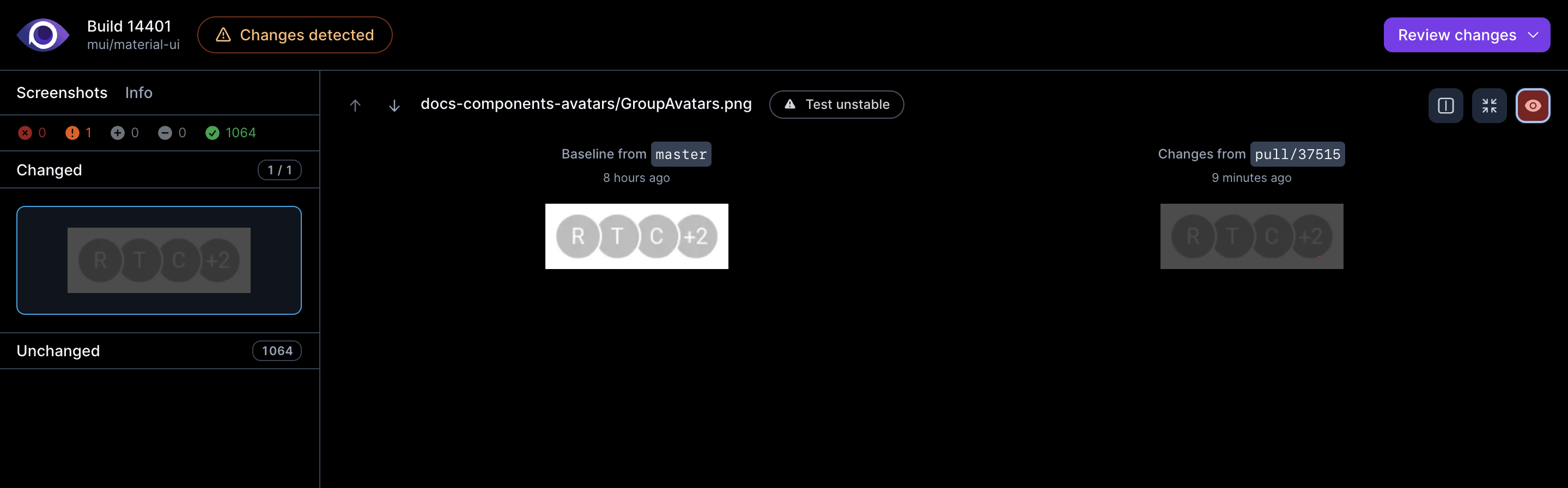 False alarm snapshot · Issue 901 · argosci/argos · GitHub