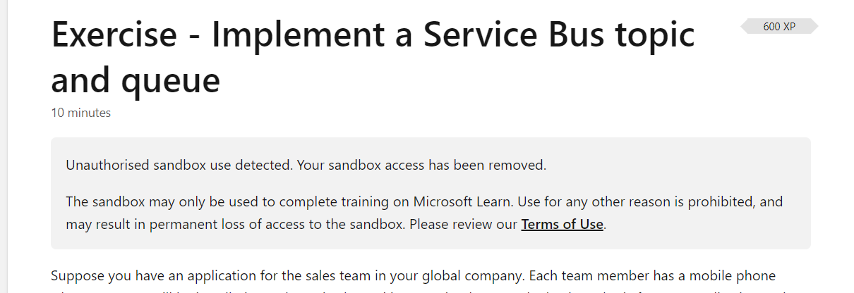 Trouble activating Azure Sandbox in MS Learn · Issue #2441 ...