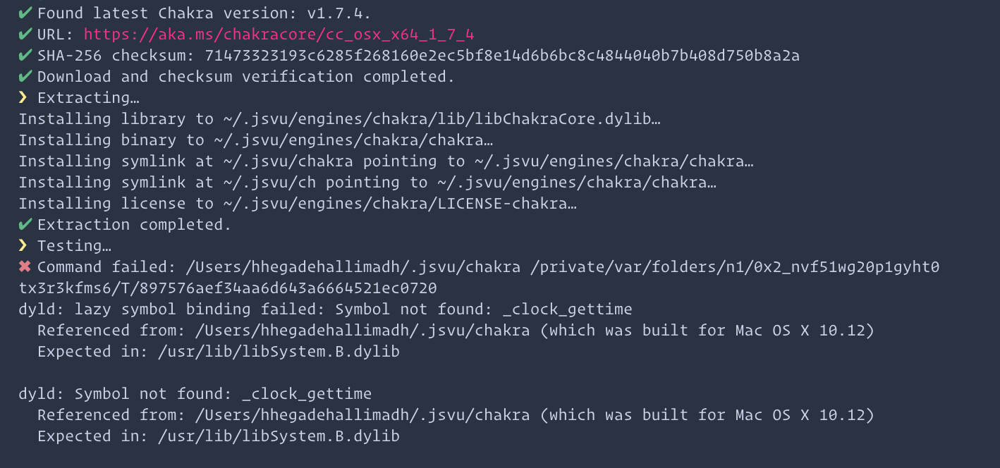 Symbol not found _clock_gettime · Issue 4393 · chakracore/ChakraCore · GitHub