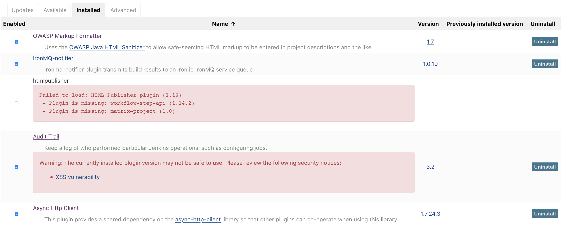 List failed plugins on Installed tab by daniel-beck · Pull Request ...