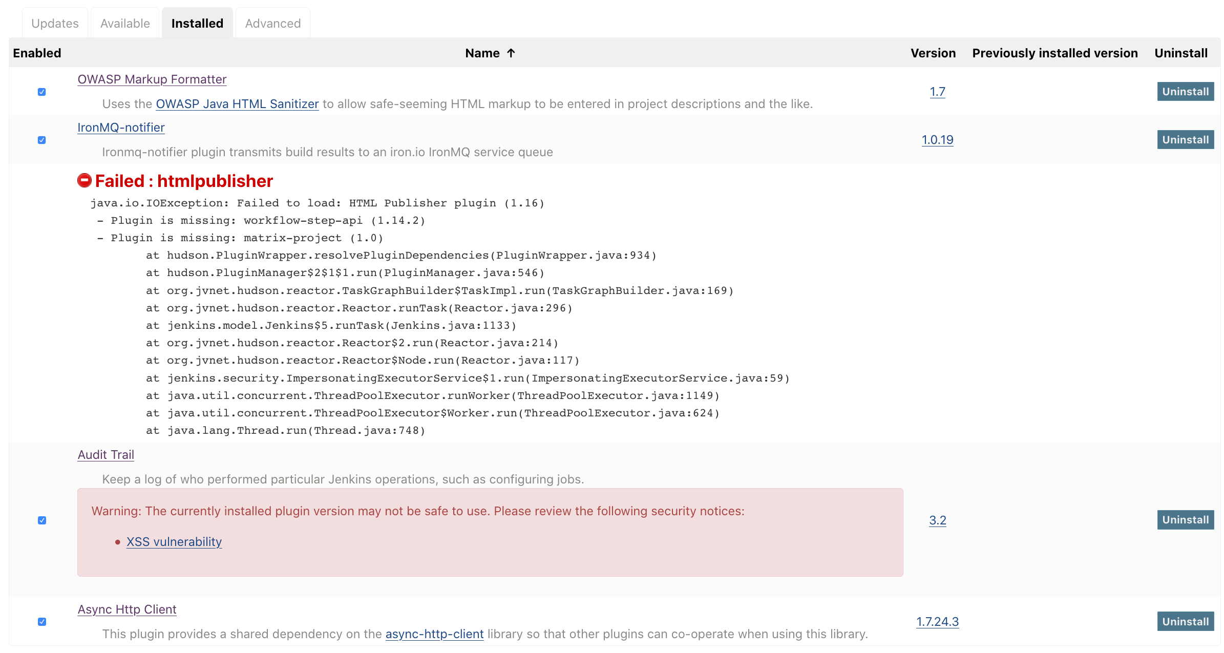 List failed plugins on Installed tab by daniel-beck · Pull Request ...