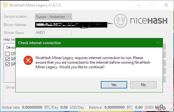 Nicehash Rig Error 1.8.x.x writes that there is no Internet, thus no profitability · Issue ...