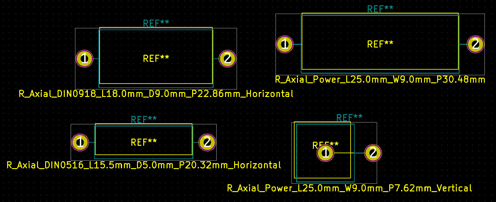 Some THT resistor footprints have wrongly placed fab drawings. · Issue