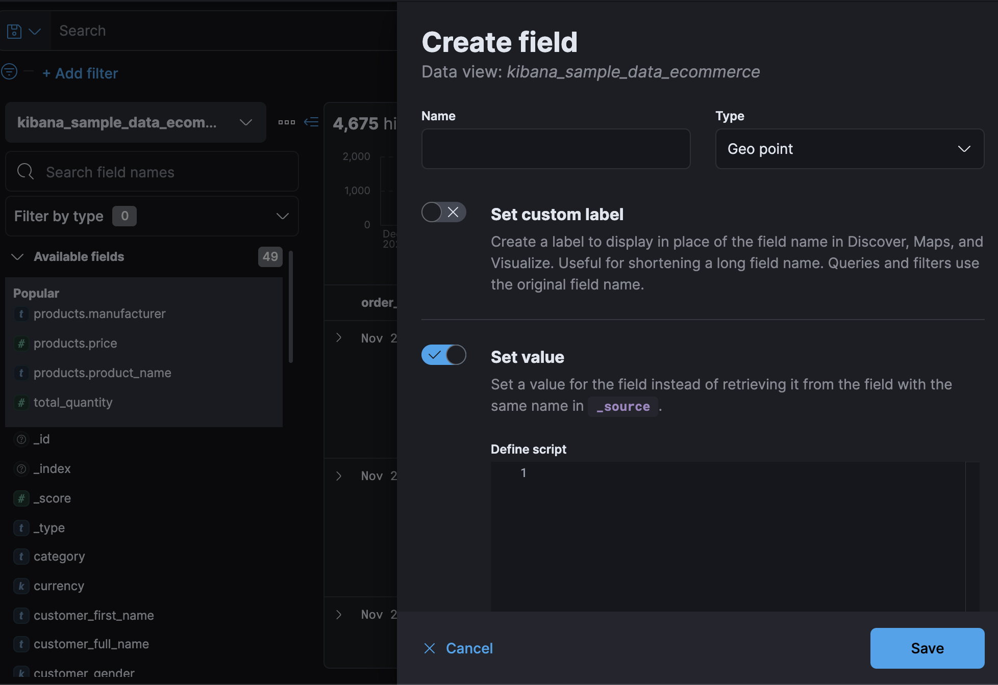 [Data views] Allow to preconfigure runtime field editor fly-out · Issue ...