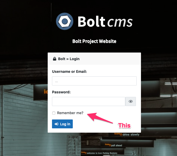 Make "Remember me?" work on login page. · Issue #886 · bolt/core · GitHub