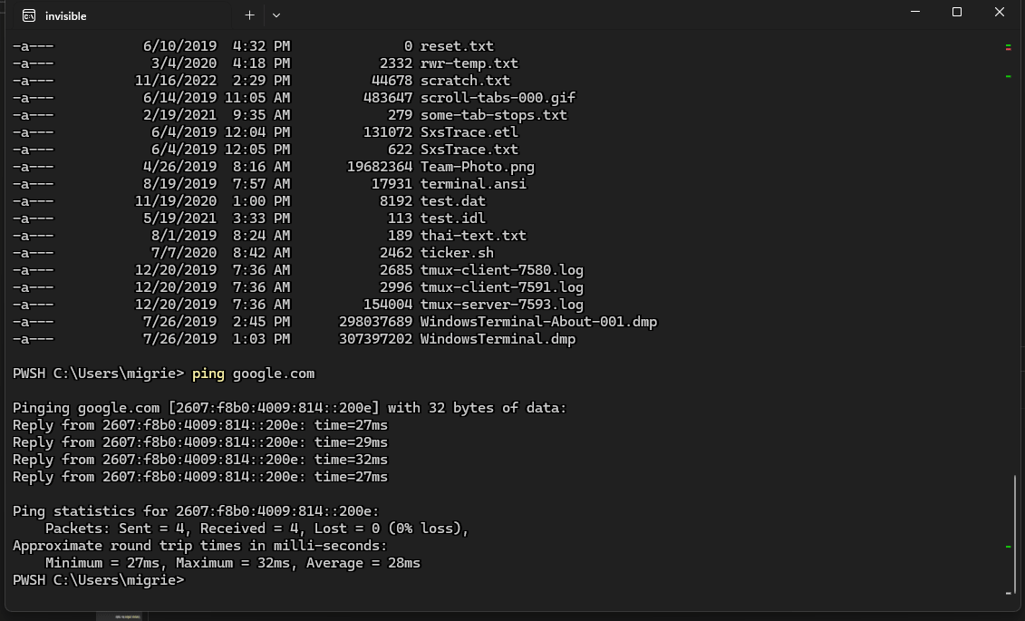 Select the entire output of a command