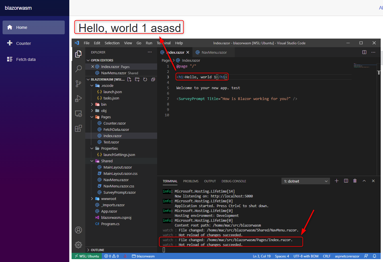 Hot Reload stops working when you edit the NavManager.razor file in the ...