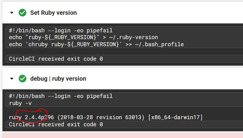 Setting Ruby version was does not work for Homebrew (in `xecute tests ...