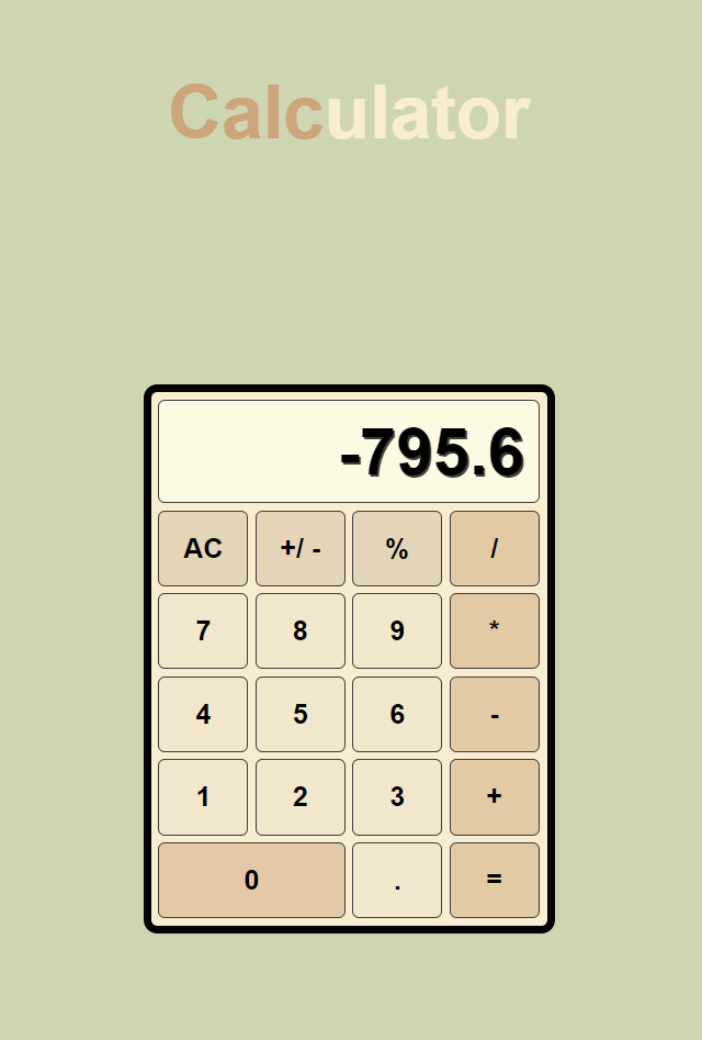 GitHub - JayRichh/calculator: Calculator built with JavaScript, HTML & CSS.