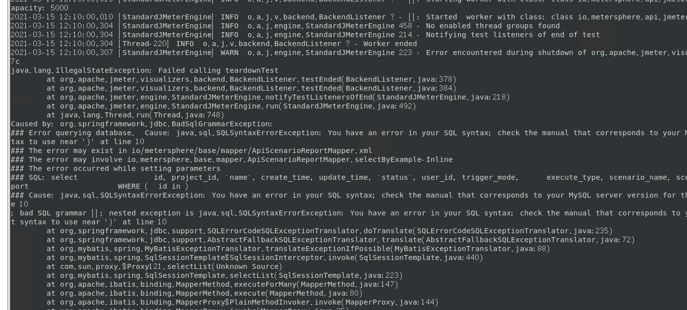 [BUG] 定时任务执行测试计划时服务端报错 · Issue #1628 · metersphere/metersphere · GitHub