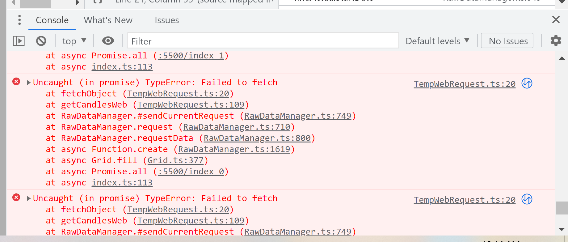 Need complete stack trace for unhandled promise rejections. · Issue ...