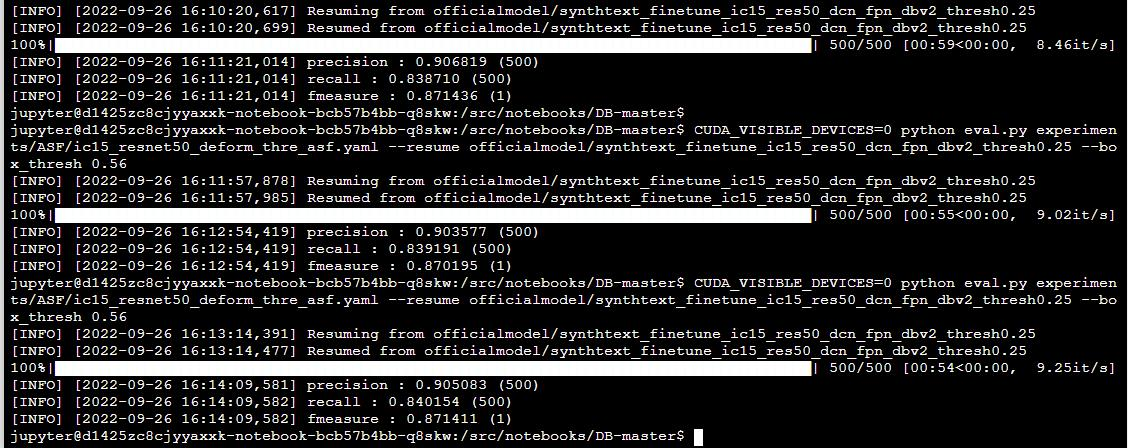 db++，用官方模型在icdar2015跑了三次验证，指标会变 · Issue #347 · MhLiao/DB · GitHub