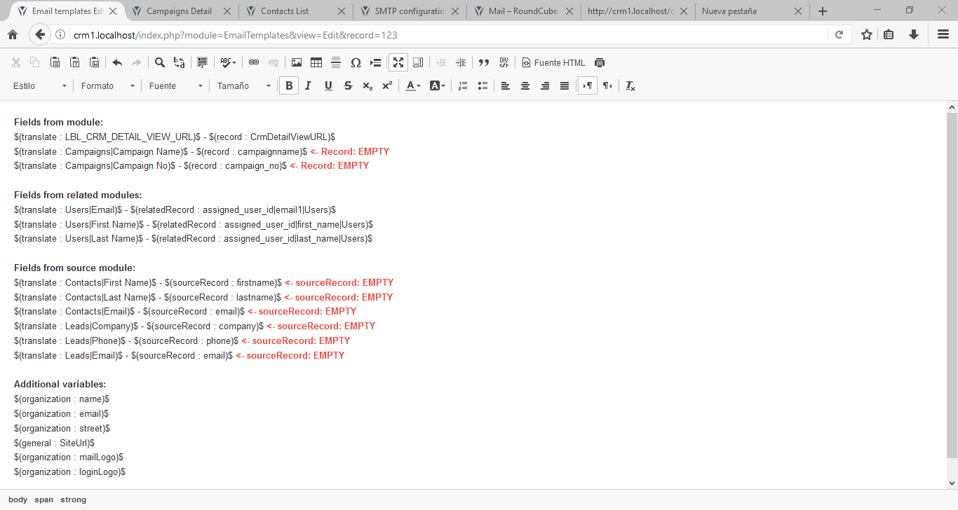 [BUG][4.0.367] Mass mailing from Campaign using mail template returning ...