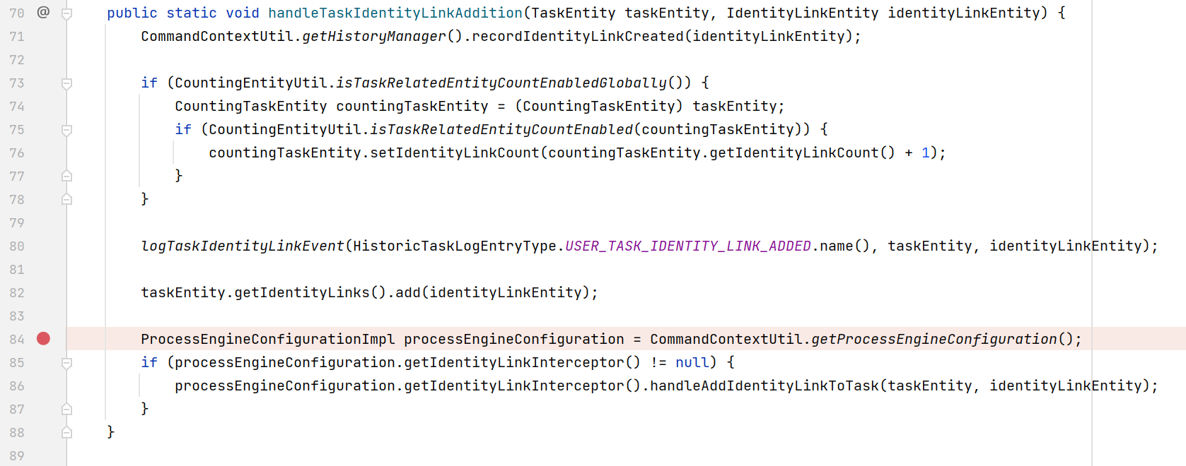 taskEntity getIdentityLinks