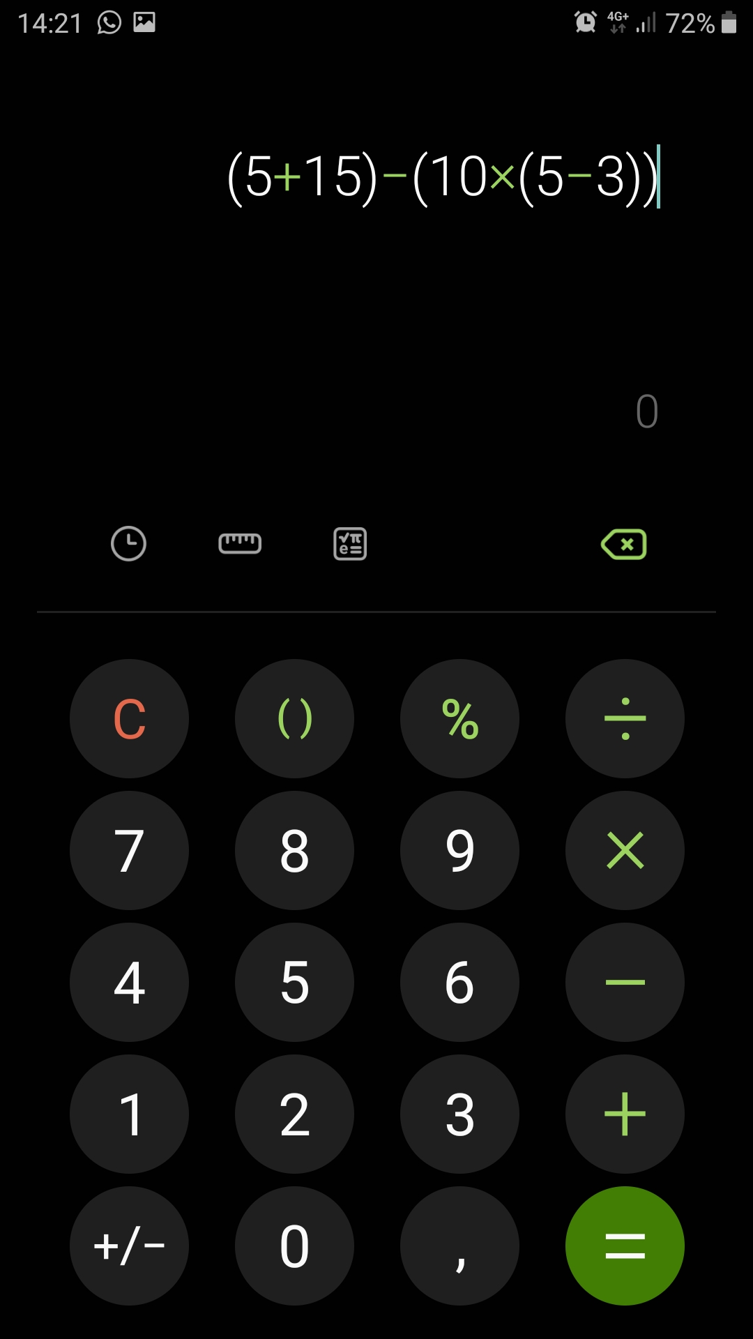 Error in the result of an expression with parentheses · Issue 2067