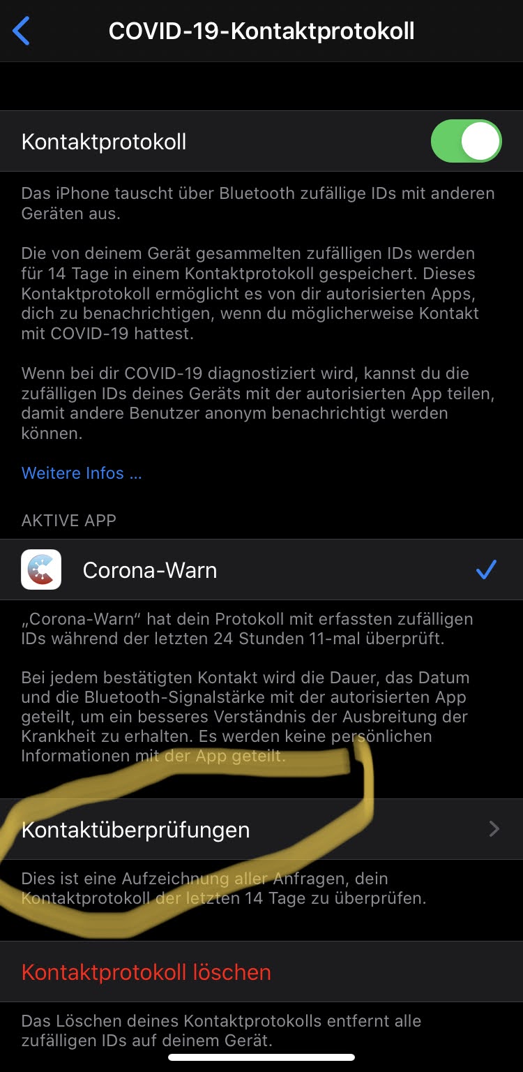 ICovid-19-Kontaktprotokoll